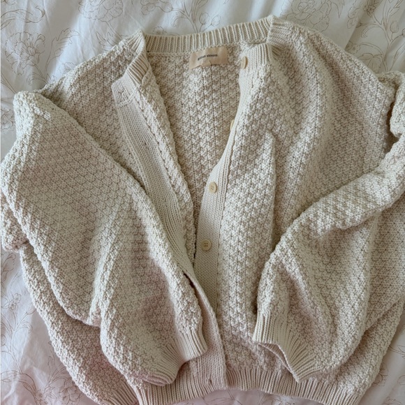 Gillian Stevens Sweaters - Gillian stevens Dawes  Cream Textured Knit Cardigan Sweater - Women